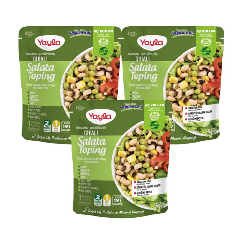 Haşlanmış Suyu Süzülmüş Chialı Salata Toping 150 gr x3