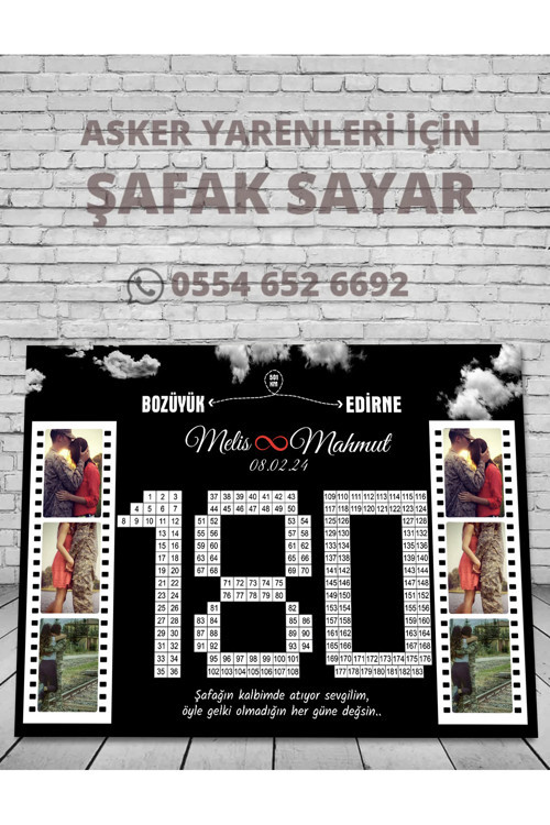 Asker Şafak Sayar Takvimi (Kalın Büyük Boy Çerçevesiz)