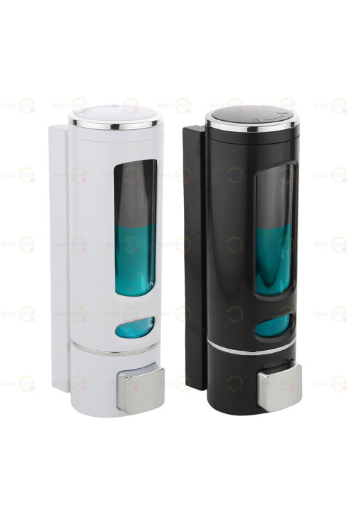 BEYAZ + SİYAH 2 ADET Banyo Mutfak Lavabo Sabunluk Manuel Şampuan Sıvı Tutucu 400 Ml M-52