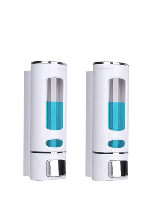 2 ADET BEYAZ 400 ml Duvara Monte Manuel Sabunluk Sıvı Lavabo Sabunluk El Sabunu M-52