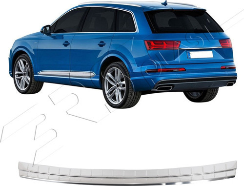 Audi Q7 Uyumlu 2015 ve Üzeri Krom Arka Tampon Üstü Koruma Paslanmaz Çelik