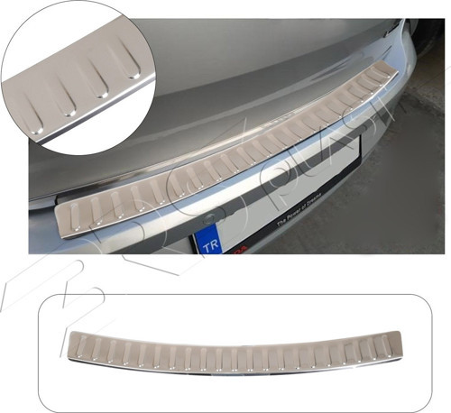 Volkswagen Polo V Uyumlu 2014-2017 Krom Arka Tampon Üstü Koruma Paslanmaz Çelik