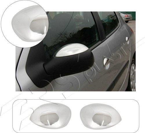 Servetdizaynoto Peugeot 206 Uyumlu 1998 Ve Üzeri Krom Ayna Kapağı 2 Parça Paslanmaz Çelik
