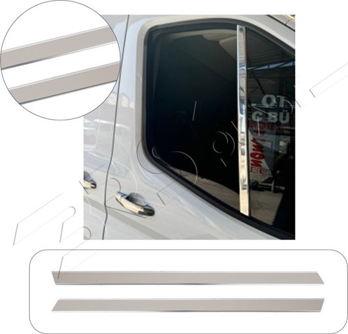 Ford Transit Uyumlu 2003-2013 Krom Cam Direği 2 Parça Paslanmaz Çelik
