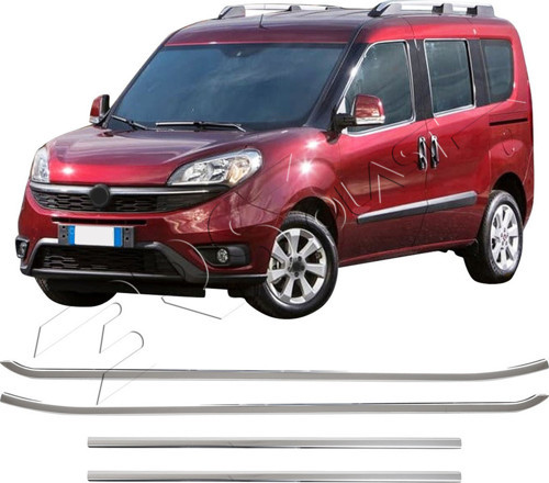 Fiat Doblo Uyumlu 2010-2021 Krom Cam Çıtası 4 Parça Paslanmaz Çelik