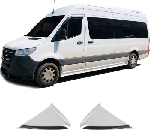 Mercedes Sprinter W907 Uyumlu 2018 Ve Üzeri Krom Kelebek Cam Nikelajı 2 Parça
