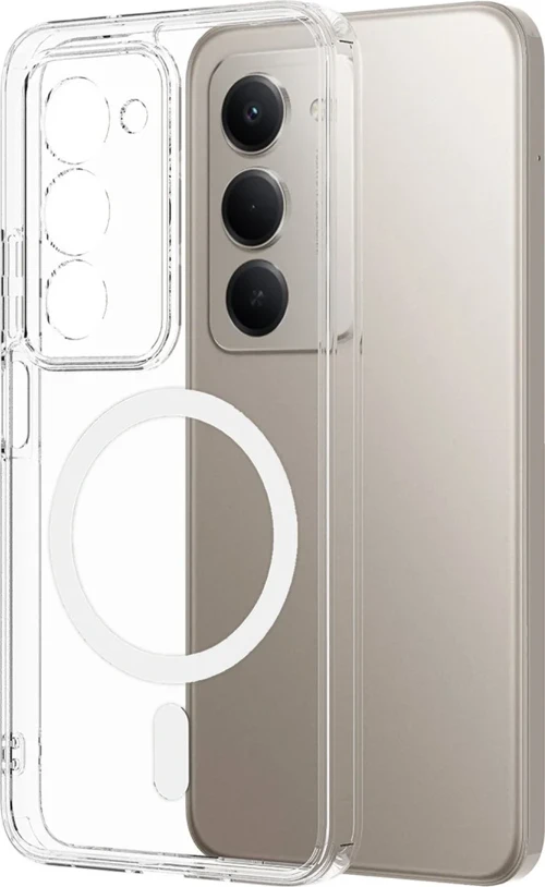 Xiaomi Redmi 15 4G Combo Sert Şeffaf Magsafe Kapak - Şeffaf