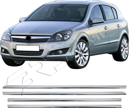 Opel Astra H Sedan Uyumlu 2004-2010 Krom Cam Çıtası 4 Parça Paslanmaz Çelik