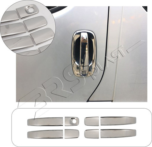 Renault Trafic Uyumlu 2001-2014 Krom Kapı Kolu 4 Kapı Paslanmaz Çelik