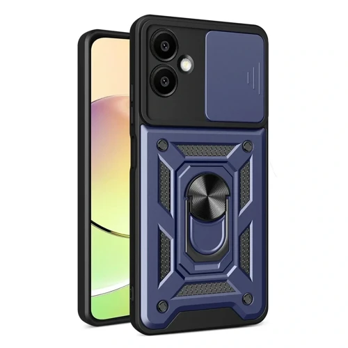 Samsung Galaxy A07 4G Pars Lens Yüzüklü Silikon - Lacivert