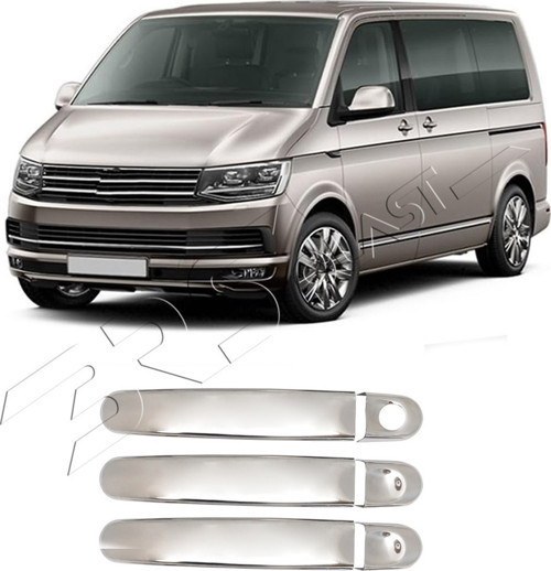 Volkswagen Transporter T6 Uyumlu 2015-2023 Krom Kapı Kolu 3 Kapı Paslanmaz Çelik