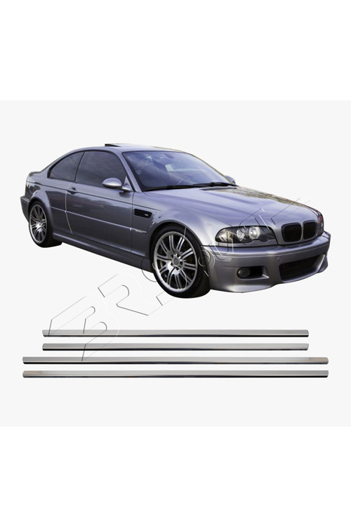 Bmw E-46 Uyumlu 1998-2005 Krom Cam Çıtası 4 Parça Paslanmaz Çelik