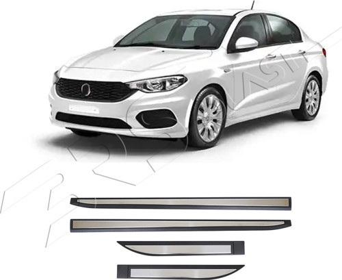 Fiat Egea Uyumlu 2014 ve Üzeri Krom Yan Kapı V2 4 Parça Paslanmaz Çelik
