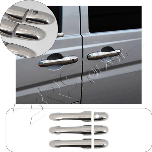 Mercedes Vito W639 Facelift Uyumlu 2010-2014 Krom Kapı Kolu 3 Kapı Paslanmaz Çelik