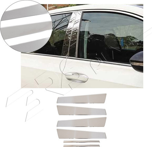 Mercedes W204 Uyumlu Krom Kapı Direği 6 Parça Paslanmaz Çelik