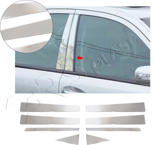 Hyundai Tucson 2005-2010 Uyumlu Krom Kapı Direği 8 Parça Paslanmaz Çelik