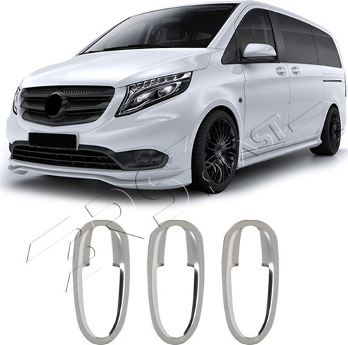 Mercedes Vito W447 Uyumlu Krom Kapı Kolu Tası 3 Parça Paslanmaz Çelik