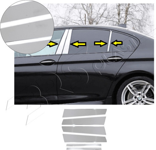 Bmw F10 Uyumlu Krom Kapı Direği 6 Parça Paslanmaz Çelik