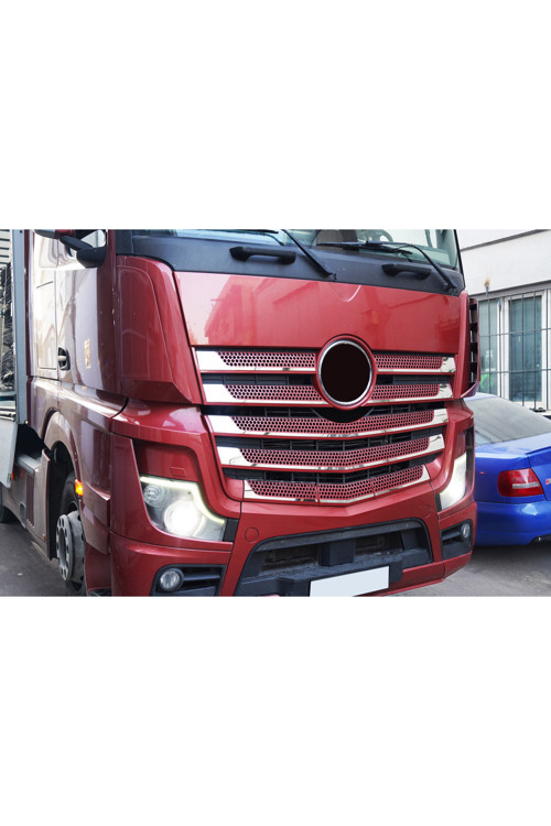 Servetdizaynoto Mercedes Actros Uyumlu Krom Ön Panjur 11 Parça Paslanmaz Çelik
