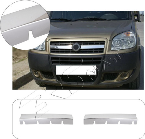 Fiat Doblo Uyumlu 2006-2010 Krom Ön Panjur 2 Parça Paslanmaz Çelik