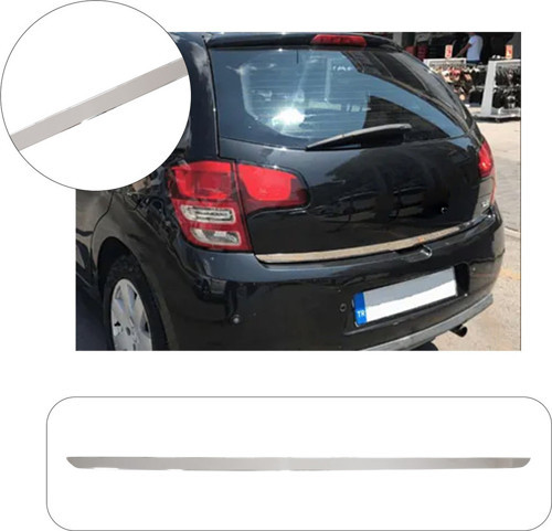 Citroen C3 Uyumlu 2009 ve üzeri Krom Bagaj Alt Çıtası Paslanmaz Çelik
