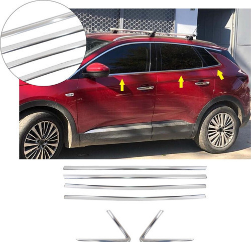 Servetdizaynoto Opel Grandland X Uyumlu 2017 Ve Üzeri Krom Cam Çıtası 6 Parça Paslanmaz Çelik