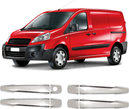 Fiat Scudo Uyumlu 2007-2016 Krom Kapı Kolu 4 Kapı Paslanmaz Çelik