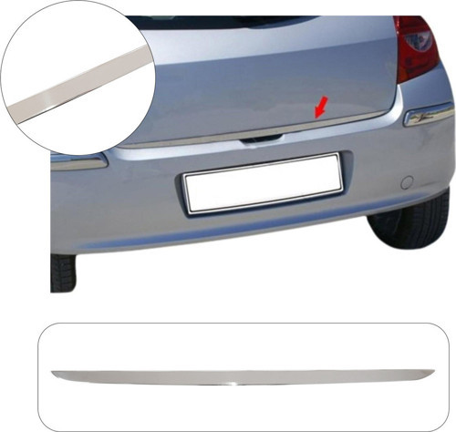 Renault Clio 3 HB Uyumlu 2006-2011 Krom Bagaj Alt Çıtası Paslanmaz Çelik