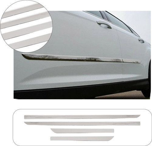 Servetdizaynoto Citroen C4 Uyumlu 2004-2010 Krom Yan Kapı Çıtası 4 Parça Paslanmaz Çelik