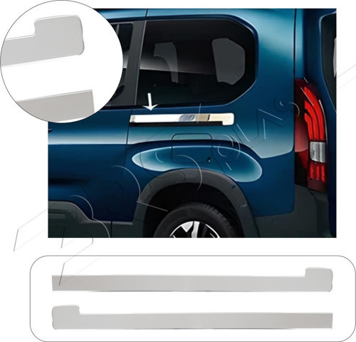 Peugeot Rifter Uyumlu 2019 Ve Üzeri Krom Sürgü Çıtası 2 Parça Paslanmaz Çelik