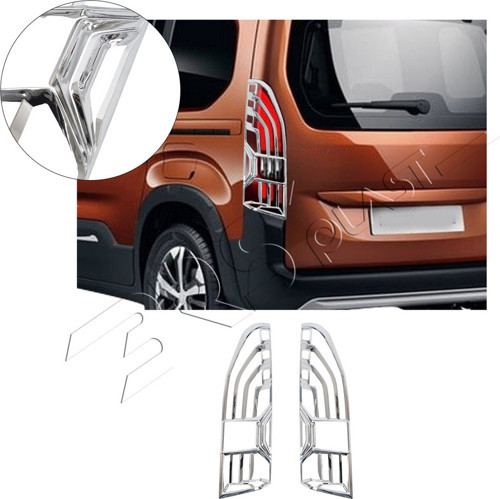Peugeot Rifter Uyumlu 2019 Ve Üzeri Stop Çerçevesi 2 Parça Abs Krom Kaplama