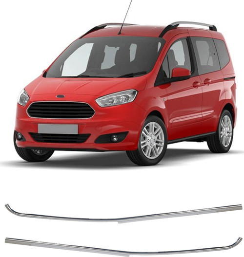 Ford Courier Uyumlu 2014 Ve Üzeri Krom Cam Çıtası 2 Parça Paslanmaz Çelik
