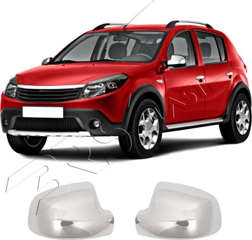 Dacia Stepway Uyumlu 2010-2018 Ayna Kapağı Paslanmaz Çelik