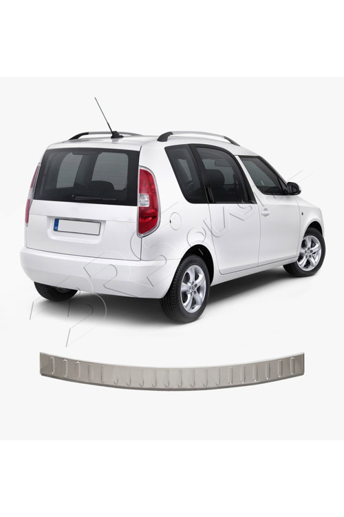 Skoda Roomstar Uyumlu 2007-2010 Krom Arka Tampon Üstü Koruma Paslanmaz Çelik