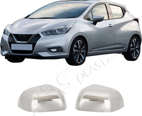 Nissan Micra Uyumlu 2010-2017 Krom Ayna Kapağı 2 Parça Paslanmaz Çelik