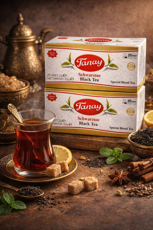 Süzen Bardak Poşet 2gr X 25 Li Sallama Siyah Çay 100% ithal Black Teabag x 2 ADET