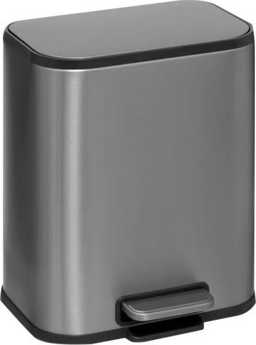 Genesit GSC502l Kare Pedallı Paslanmaz Çelik Çöp Kovası 5 litre Gri