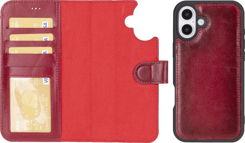 iPhone 16 Plus Uyumlu Mıknatıslı Deri Cüzdan MagSafe Destekli, Kartlıklı Telefon Kılıfı
