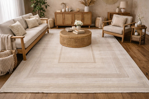 Marsilya HL410 Cream D.Beige Modern Salon Halısı