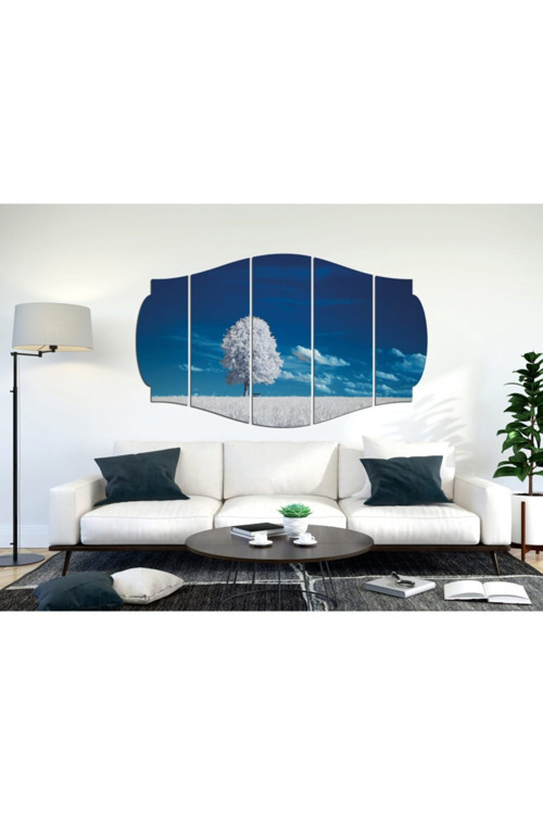 Beyaz Ağaç Ve Mavi Gökyüzü Mdf Tablo 3147 (model C)