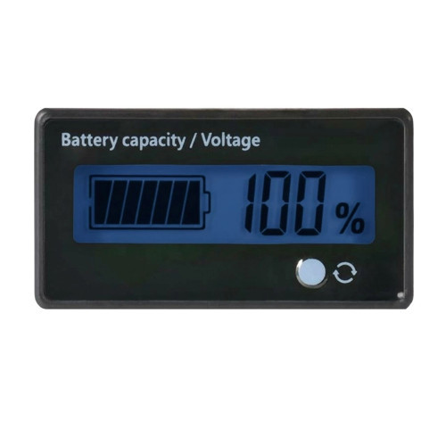 LCD Batarya Kapasite / Voltaj Göstergesi 12-84V Lion / LiFePO4 / Akü için Mavi Led - Tek Renk