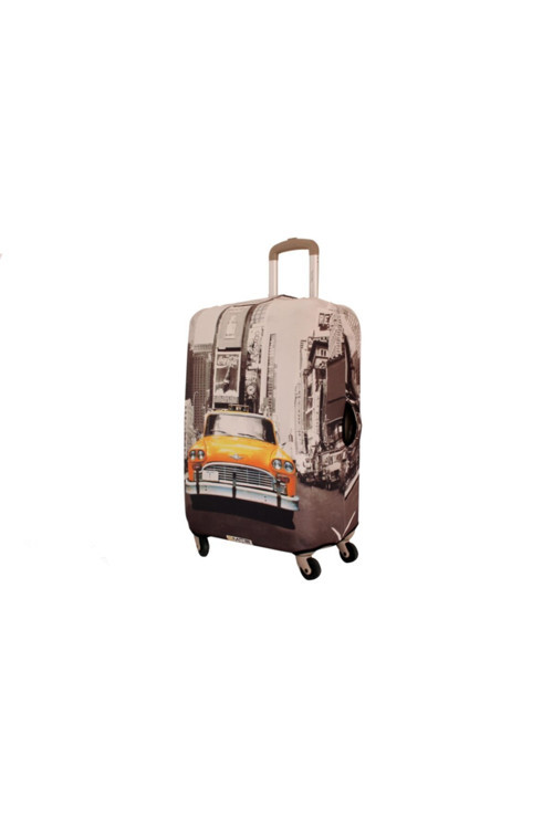 K04-L Büyük Boy Kılıfı, Bavul Kılıfı - Sarı Otomobil