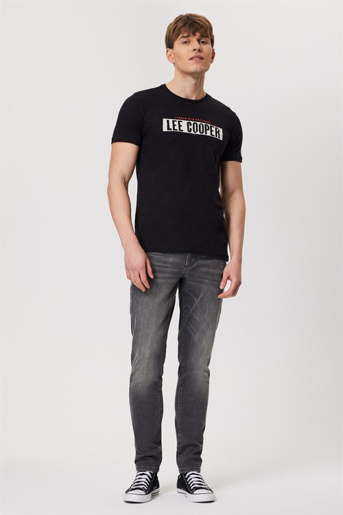 Rani Erkek %100 Pamuk O Yaka T-Shirt Siyah