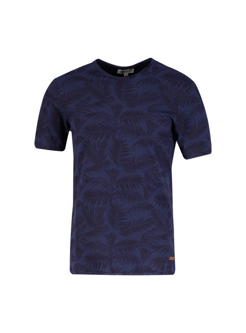 Barnes Erkek %100 Pamuk Bisiklet Yaka T-Shirt Koyu İndigo