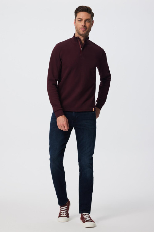 Farrıs Erkek Patlı Sweatshırt Mürdüm