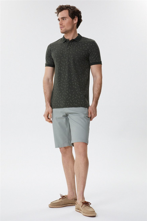 Bernard Erkek %100 Pamuk Polo Yaka T-Shirt Olive