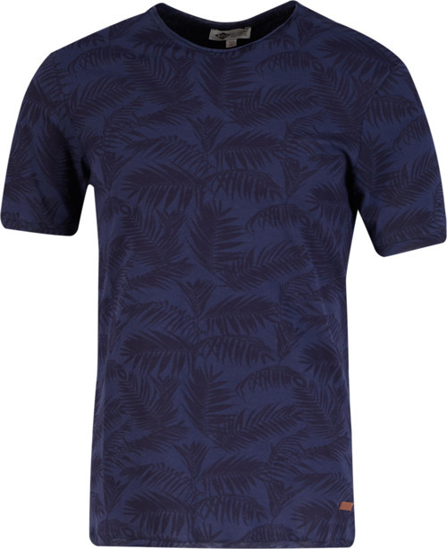 Barnes Erkek %100 Pamuk Bisiklet Yaka T-Shirt Koyu İndigo