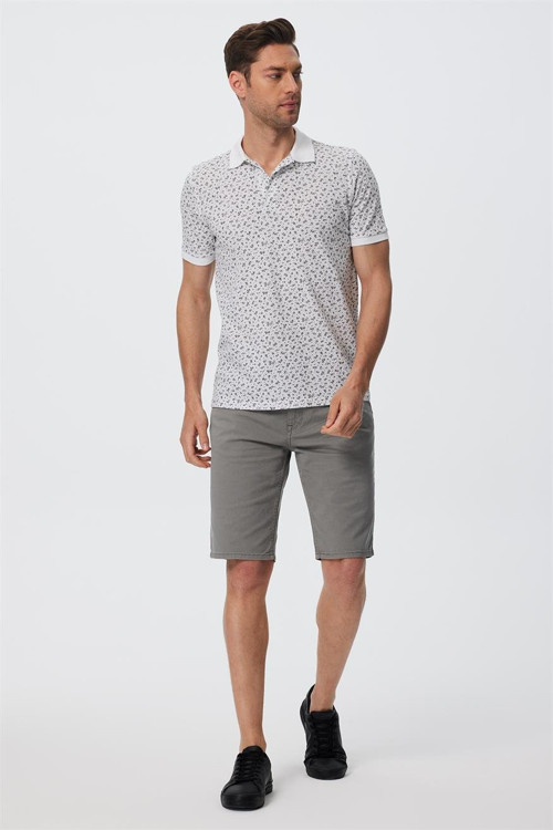 Newbernard Erkek %100 Pamuk Polo Yaka T-Shirt Beyaz
