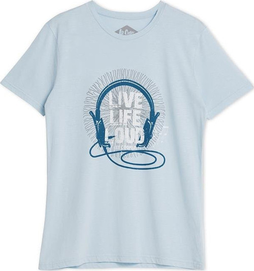 Paul Erkek %100 Pamuk O Yaka T-Shirt Mavi