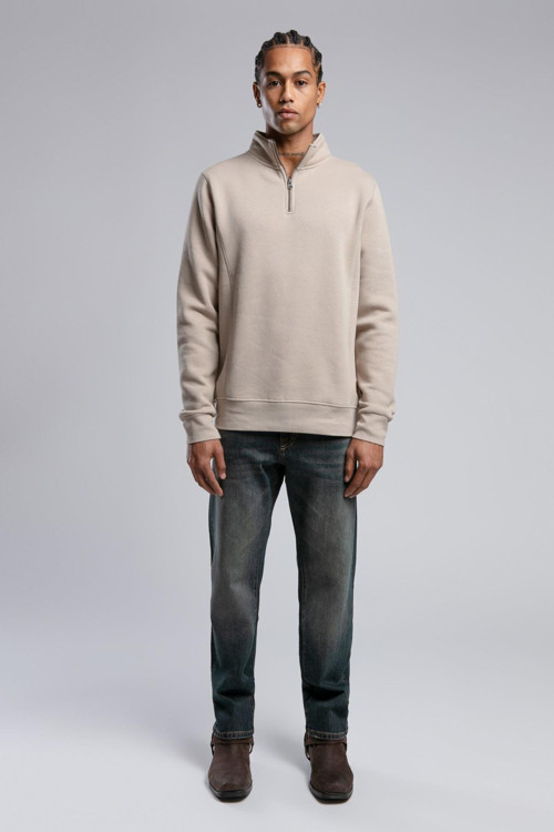 Ceaser Erkek Dik Yaka Sweatshirt Bej